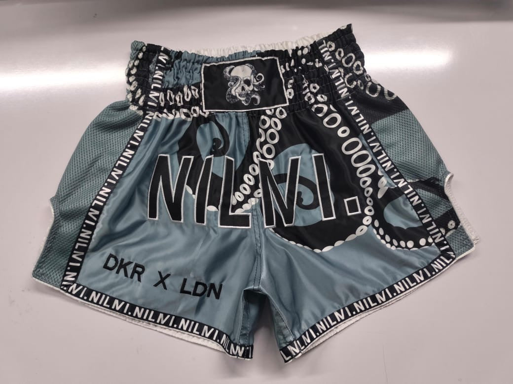 Charcoal/ cobalt combat shorts [IN STOCK]
